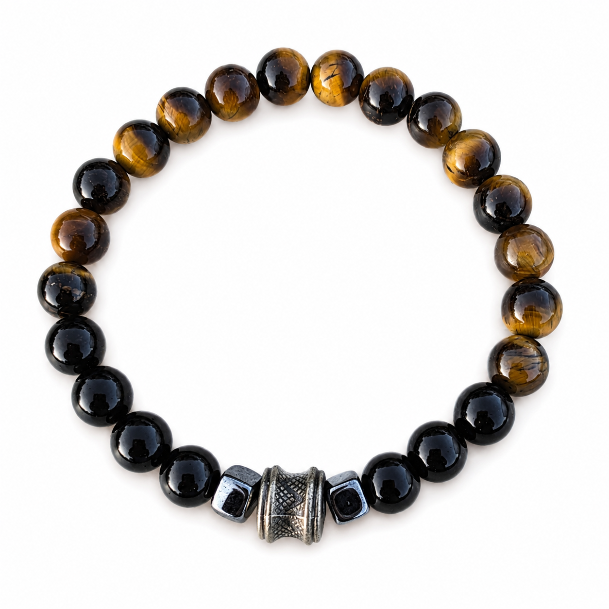 Tiger Eye Onyx & Hematite Bracelet