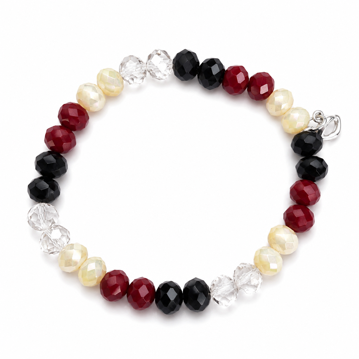 Ruby Noir Faceted Bead Bracelet