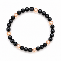 Meli Black Onyx & Blush Crystal Bracelet – Elegant Minimalist Stretch BraceletMeli Black Onyx & Blush Crystal Bracelet – Elegant Minimalist Stretch Bracelet
