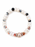 Meli Aurora Pearl Bracelet |  Pearls & Natural Stone Stretch Bracelet