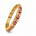 Meli Gold Evil Eye Crystal Bangle Bracelet | Gold-Tone Protective Charm Bracelet